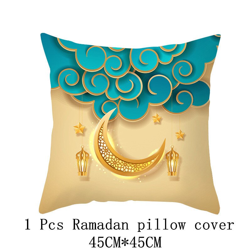 EID Mubarak Cushion Cover Ramadan Decoration for Home Ramadan Kareem Mubarak Muslim Islamic Party Supplies 2023 EID Pillowcase