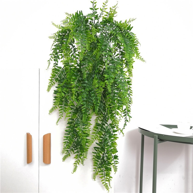 Artificial Plant Persian Fern Leaves, Wall Hanging Balcony Decoration