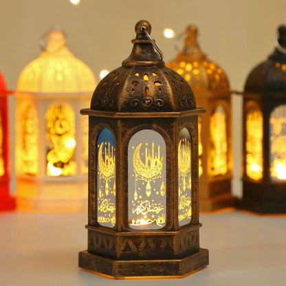 EID Mubarak Lantern LED Light Ornaments Eid Al-Fitr Aid Islamic Muslim Party Decor Supplies Ramadan Kareem Decoration for Home