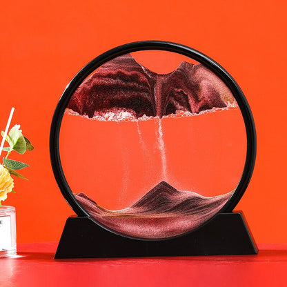 Moving Sand Art Picture, Round Glasses Deep Sea In Motion Display