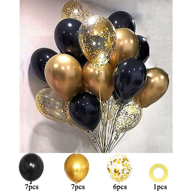 Number 50 Foil Balloon Happy Birthday Party Decorations 50 Years Old Man Woman 50th Gold Black Home Decor Anniversary Supplies